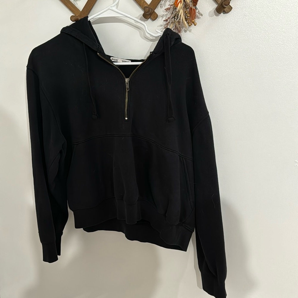Richer Poorer cropped quarter zip hoodie